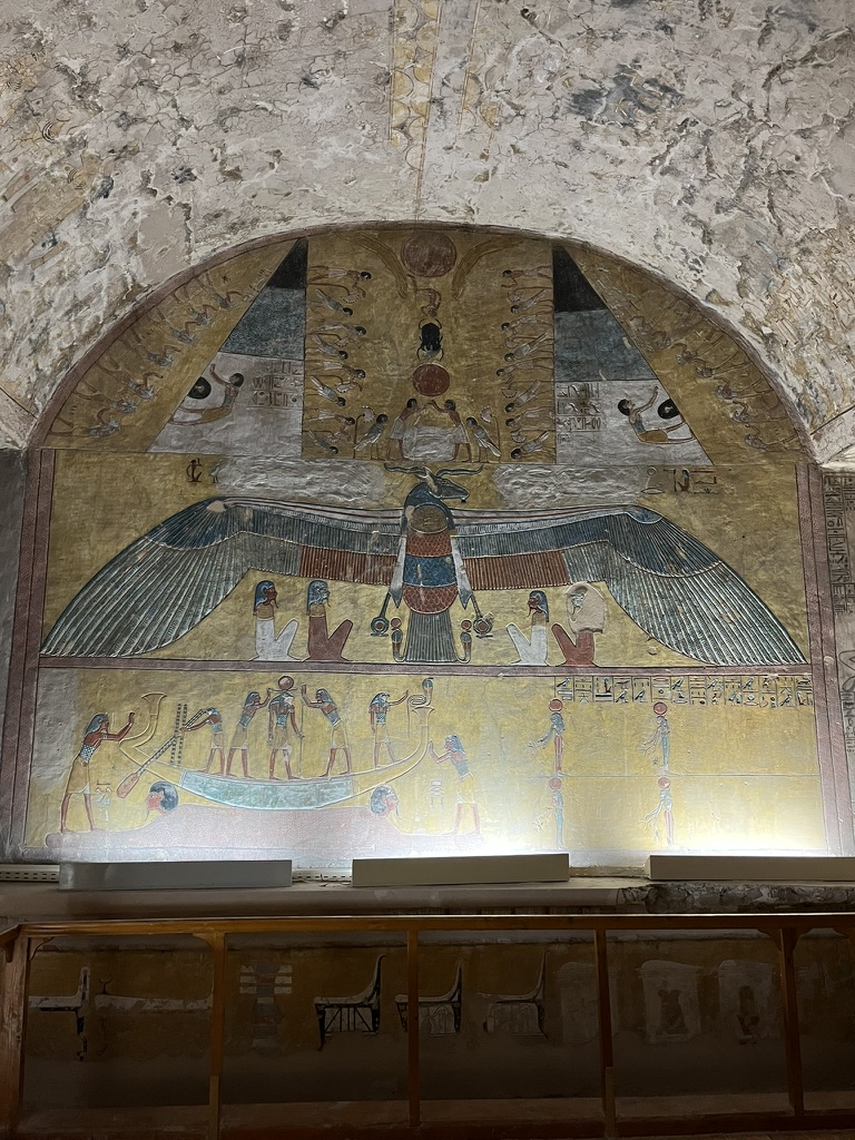 A wide view of the limestone wadi in the Theban Hills, where over 60 royal tombs were excavated during the New Kingdom period.