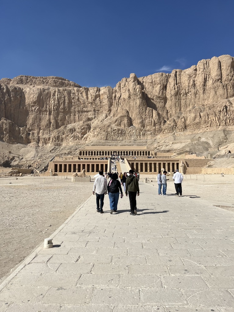 The Mortuary Temple of Hatshepsut, a multi-tiered complex built into the cliffs of Deir el-Bahari.