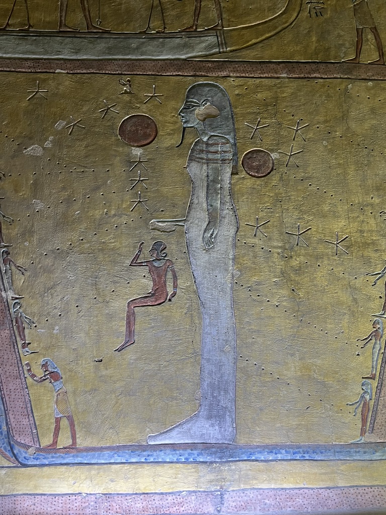 The Tomb of Ramesses VI in the Valley of the Kings contains vibrant wall paintings depicting scenes from the Book of Caerns.