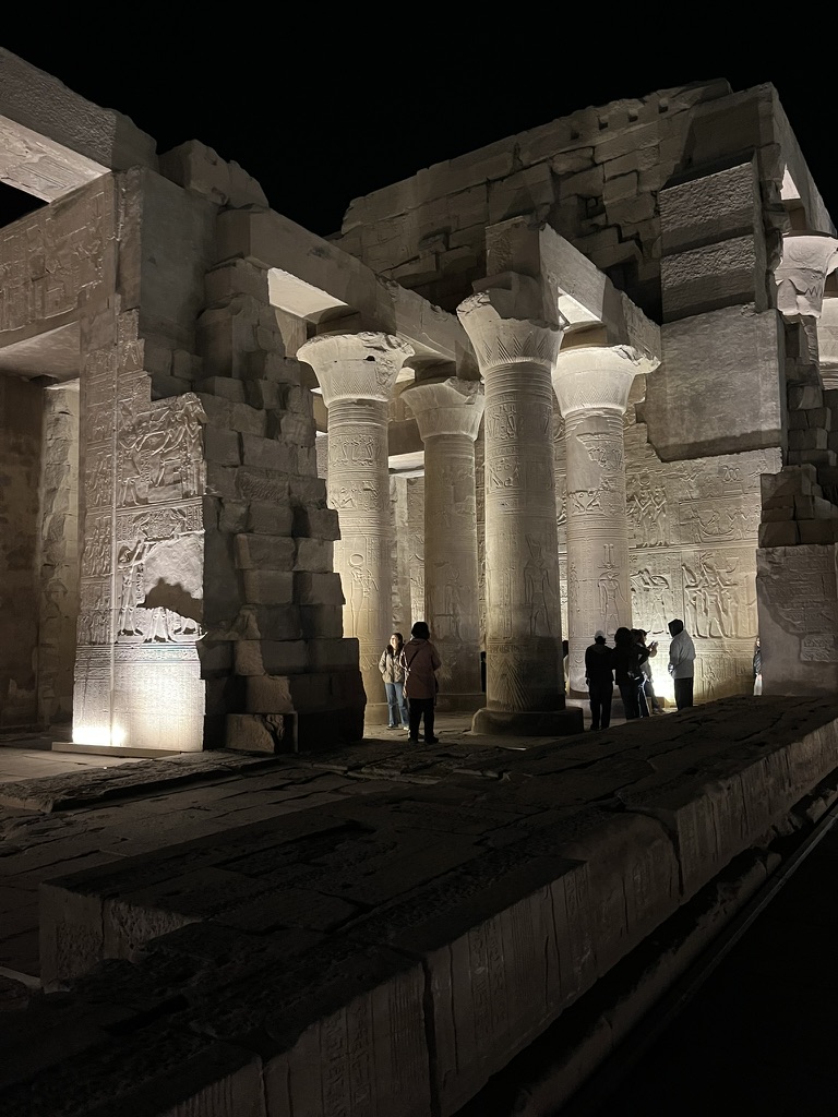 12-Day Egypt Itinerary: Set along the Nile at dusk, the unique Temple of Kom Ombo is a rare "double temple" dedicated to both the crocodile god Sobek and the falcon god Haroeris.