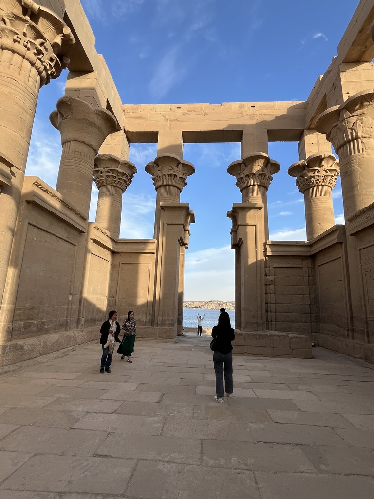 The unfinished but iconic "Kiosk of Trajan," an elegant rectangular structure with 14 massive columns topped with ornate floral capitals.